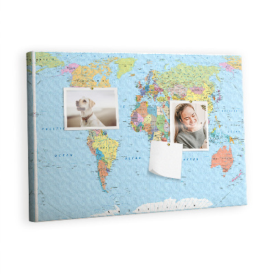 Quadro de aviso de cortiça Mapa detalhado