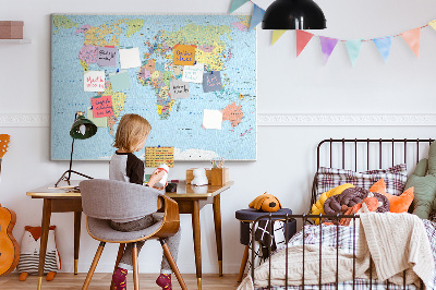 Quadro de aviso de cortiça Mapa detalhado