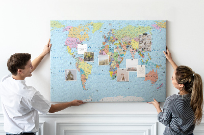 Quadro de aviso de cortiça Mapa detalhado