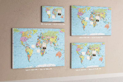 Quadro de aviso de cortiça Mapa detalhado