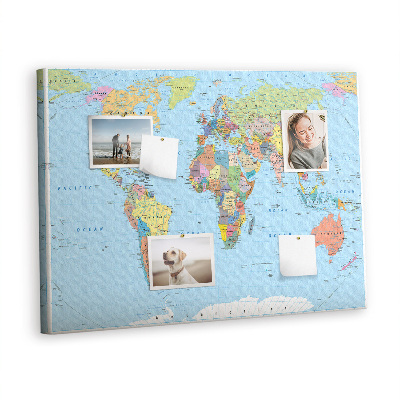 Quadro de aviso de cortiça Mapa detalhado