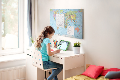 Quadro de aviso de cortiça Mapa detalhado