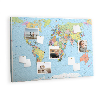 Quadro de aviso de cortiça Mapa detalhado