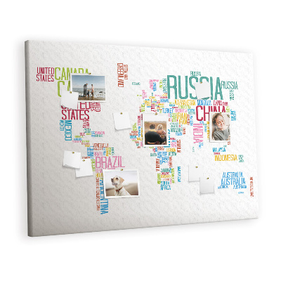 Quadro em cortiça Mapa de tipografia