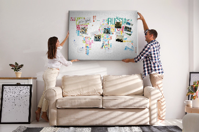 Quadro em cortiça Mapa de tipografia