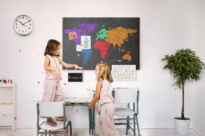 Painel em cortiça Mapa do mundo
