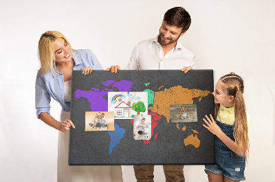 Painel em cortiça Mapa do mundo