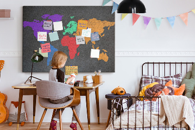 Painel em cortiça Mapa do mundo