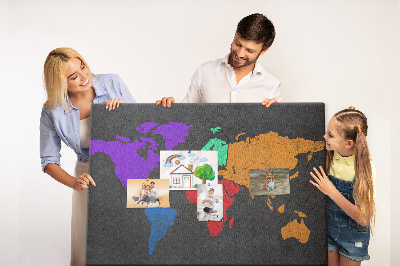 Painel em cortiça Mapa do mundo
