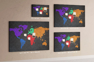 Painel em cortiça Mapa do mundo