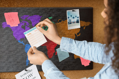 Painel em cortiça Mapa do mundo