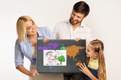 Painel em cortiça Mapa do mundo