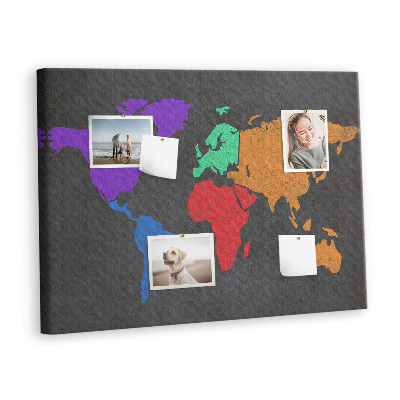 Painel em cortiça Mapa do mundo
