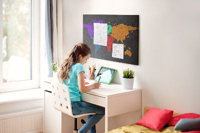 Painel em cortiça Mapa do mundo