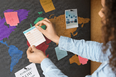 Painel em cortiça Mapa do mundo