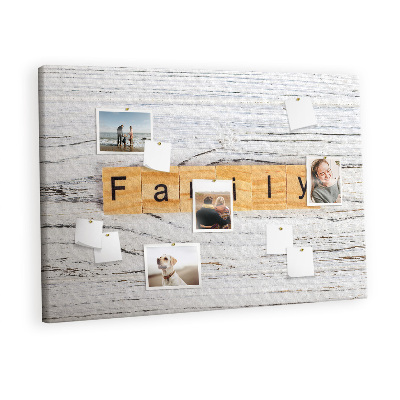 Quadro de aviso de cortiça Família