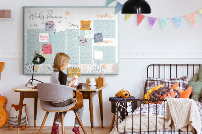 Painel em cortiça Cronograma floral