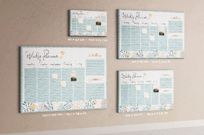 Painel em cortiça Cronograma floral