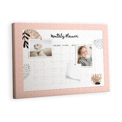 Quadro em cortiça Planejador com flores