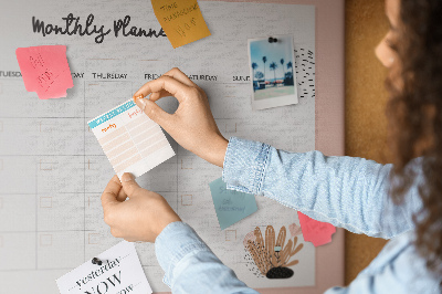 Quadro em cortiça Planejador com flores