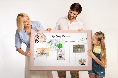 Quadro em cortiça Planejador com flores