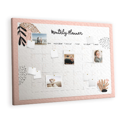 Quadro em cortiça Planejador com flores