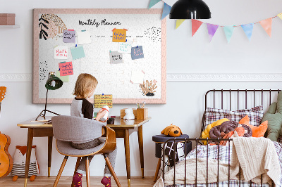 Quadro em cortiça Planejador com flores