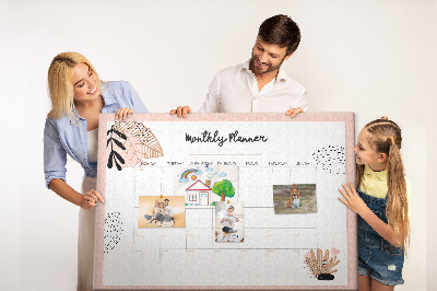 Quadro em cortiça Planejador com flores