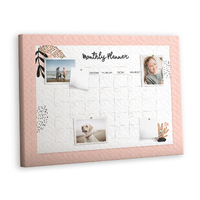 Quadro em cortiça Planejador com flores