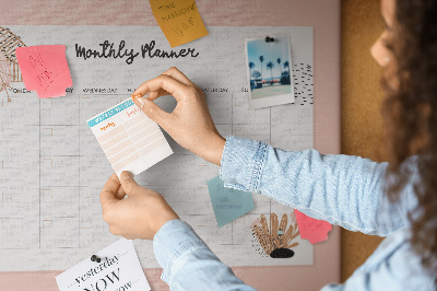 Quadro em cortiça Planejador com flores