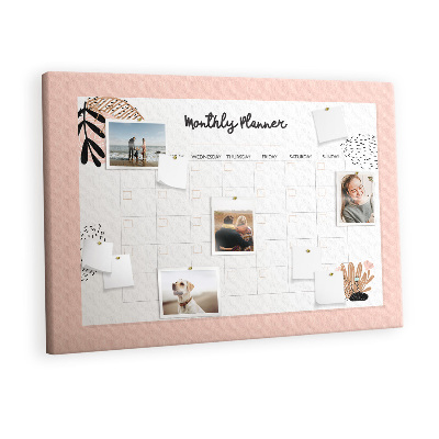 Quadro em cortiça Planejador com flores