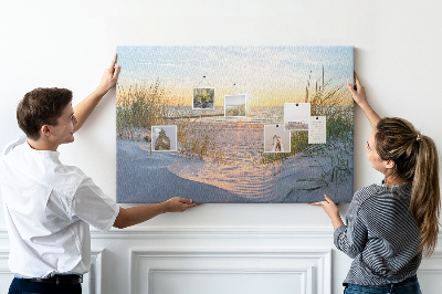 Quadro em cortiça Pôr do sol na praia