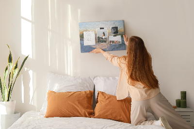 Quadro em cortiça Pôr do sol na praia