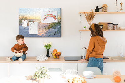 Quadro em cortiça Pôr do sol na praia