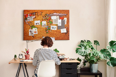 Quadro em cortiça Mapa com bandeiras