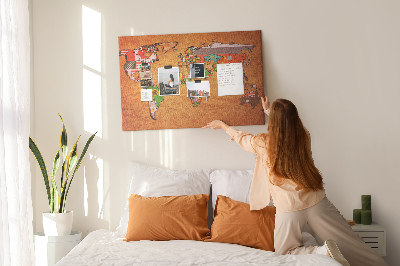 Quadro em cortiça Mapa com bandeiras