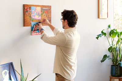 Quadro em cortiça Mapa com bandeiras