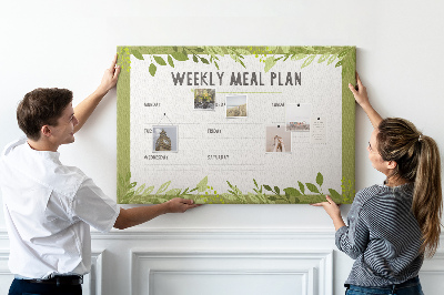 Quadro em cortiça Cardápio semanal