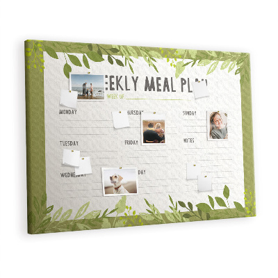 Quadro em cortiça Cardápio semanal