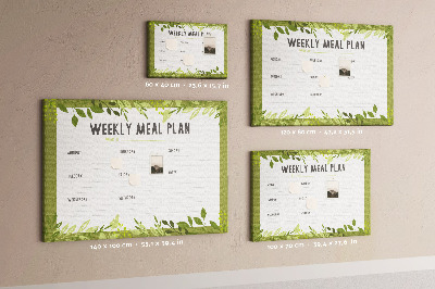 Quadro em cortiça Cardápio semanal