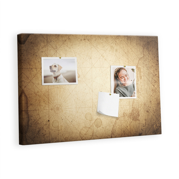 Quadro de aviso de cortiça Mapa antigo