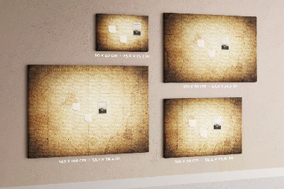 Quadro de aviso de cortiça Mapa antigo