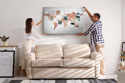 Painel em cortiça Mapa de tijolos antigos