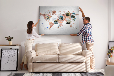 Painel em cortiça Mapa de tijolos antigos