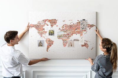 Painel em cortiça Mapa de tijolos antigos