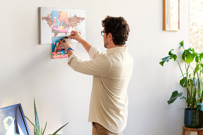 Painel em cortiça Mapa de tijolos antigos