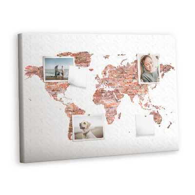 Painel em cortiça Mapa de tijolos antigos