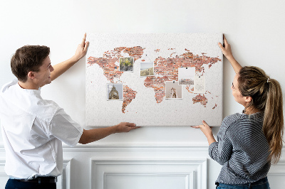 Painel em cortiça Mapa de tijolos antigos