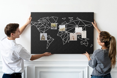 Quadro de aviso de cortiça Mapa moderno