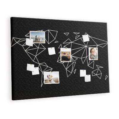 Quadro de aviso de cortiça Mapa moderno